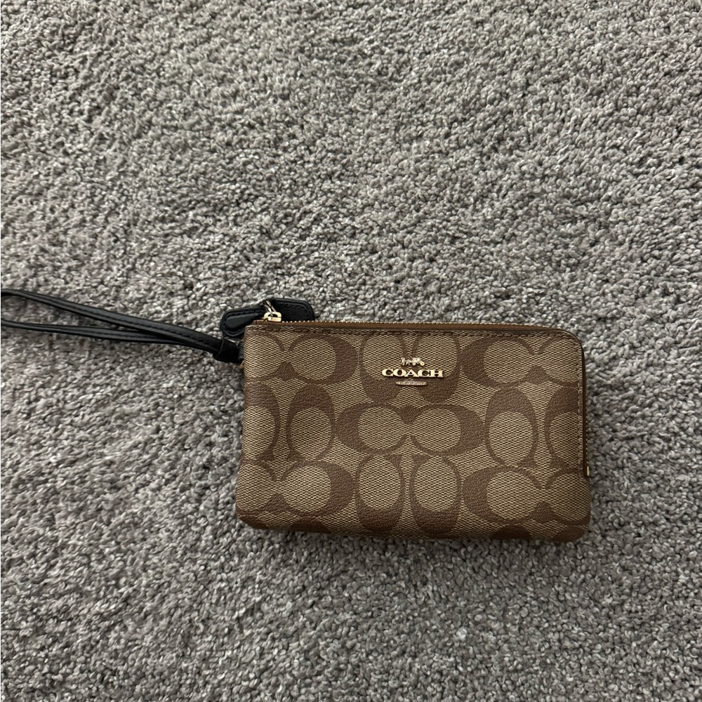 Coach Tan Signature Wristlet